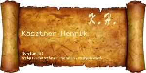 Kasztner Henrik névjegykártya